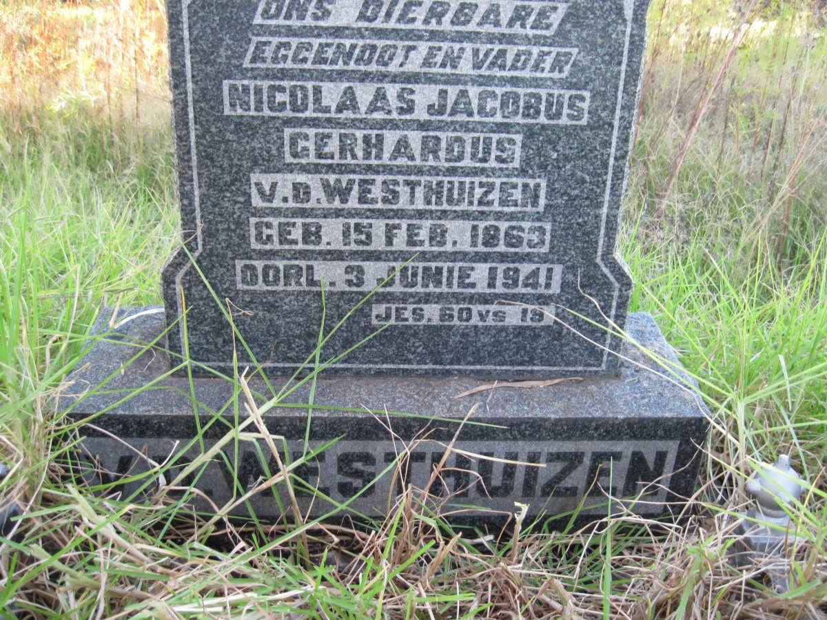 WESTHUIZEN Nicolaas Jacobus Gerhardus, v.d. 1863-1941