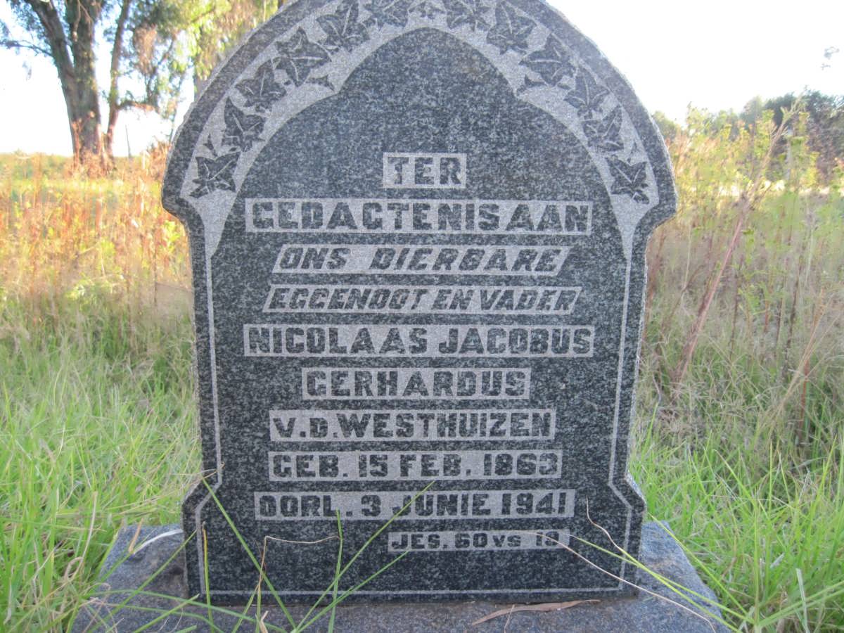 WESTHUIZEN Nicolaas Jacobus Gerhardus, v.d. 1863-1941