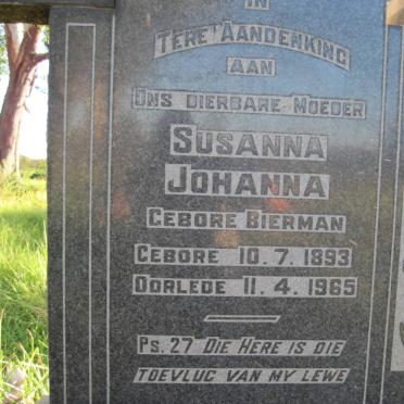 WESTHUIZEN Susanna Johanna, van der nee BIERMAN 1893-1966
