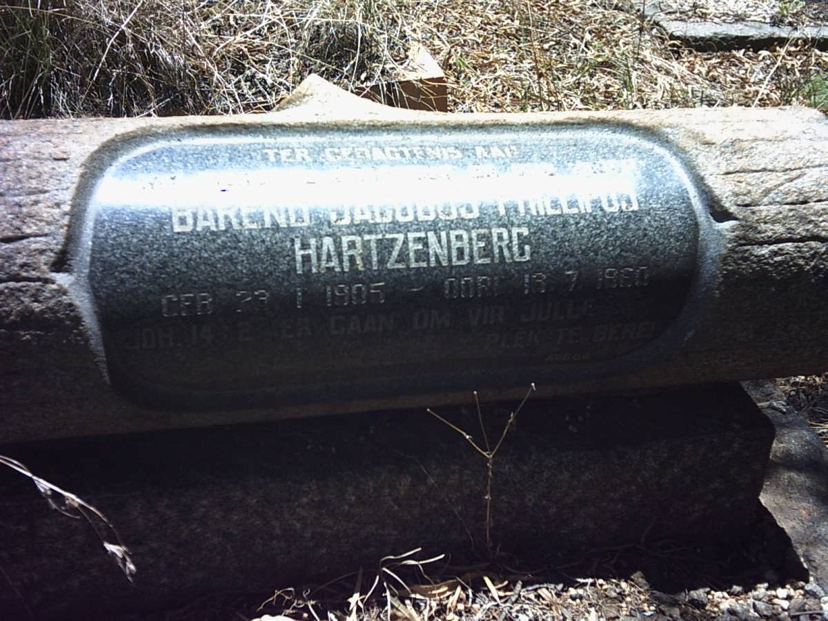 HARTZENBERG Barend Jacobus ? 1905-1960