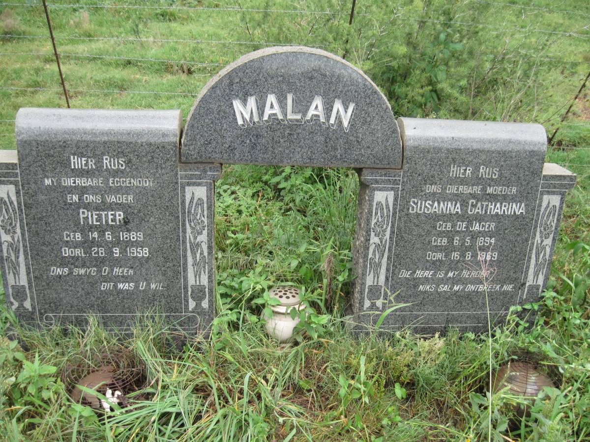 MALAN Pieter 1889-1958 &amp; Susanna Catharina DE JAGER 1894-1969 