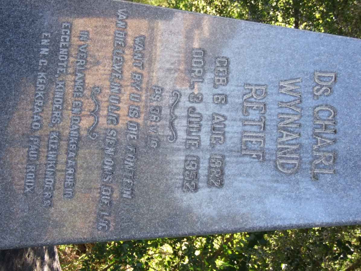 RETIEF Charl Wynand 1882-1952  