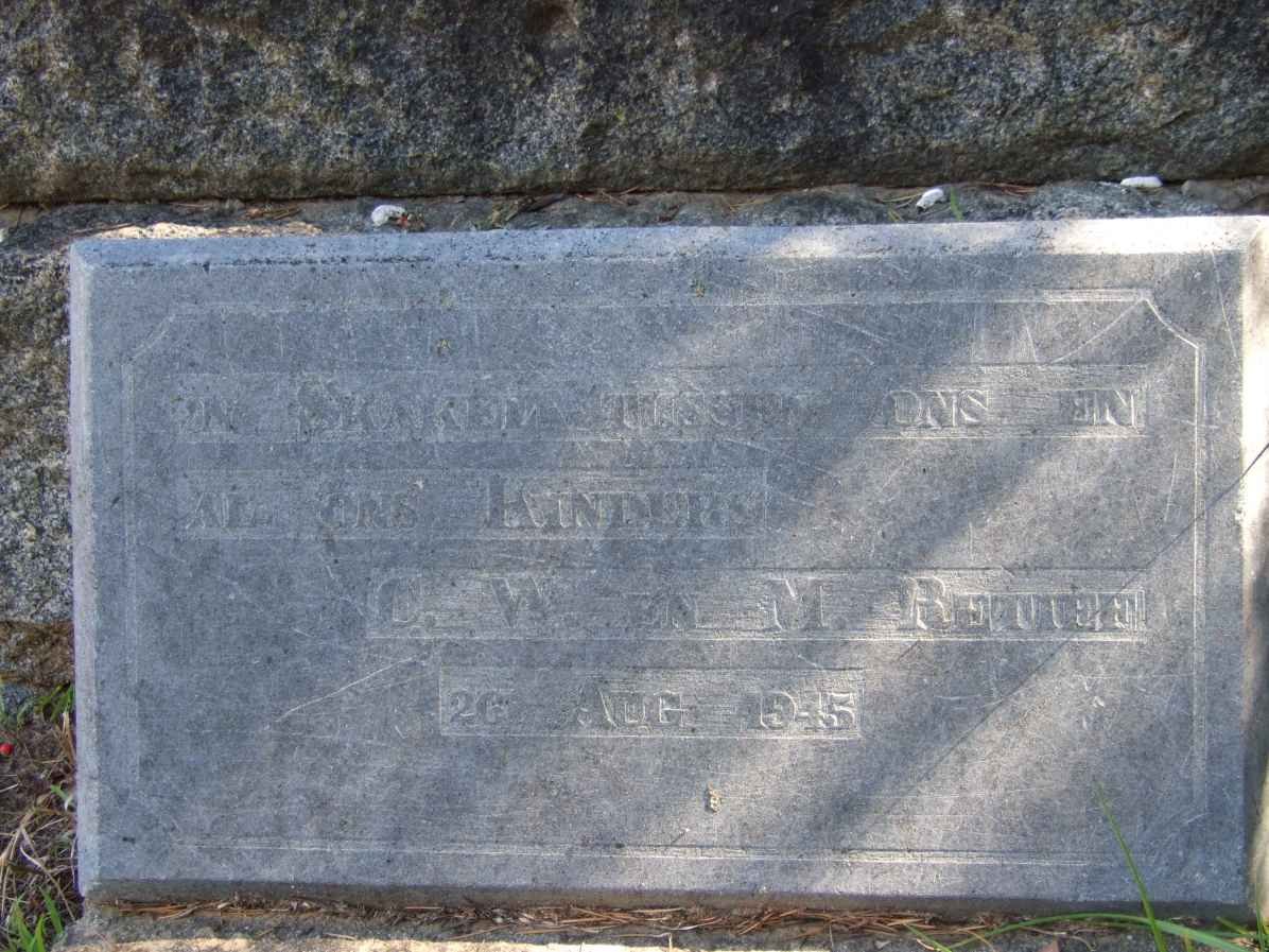 Plaque - C.W. &amp; M. RETIEF