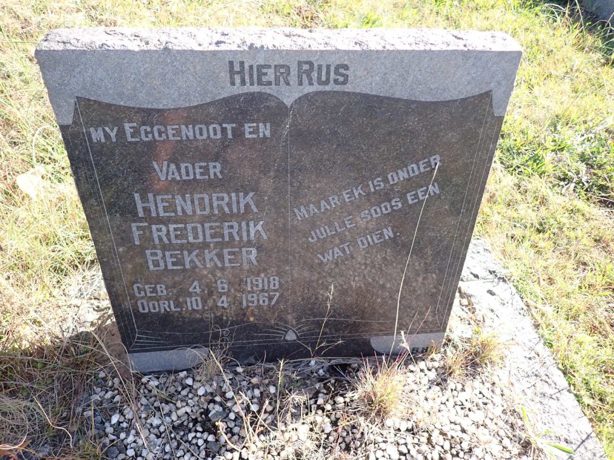 BEKKER Hendrik Frederik 1918-1967