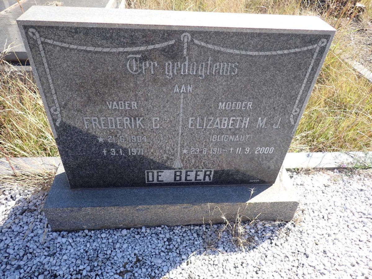 BEER Frederik C., de 1904-1971 & Elizabeth M.J. BLIGNAUT 1911-2000