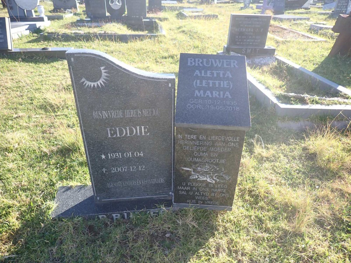 BRUWER Eddie 1931-2007 & Aletta Maria 1935-2018