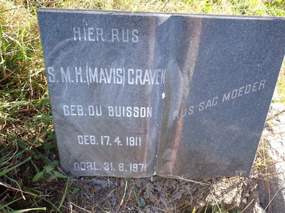 CRAVEN S.M.H. nee DU BUISSON 1911-1971