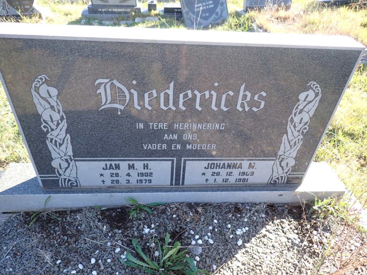 DIEDERICKS Jan M.H. 1902-1979 & Johanna M. 1909-1981
