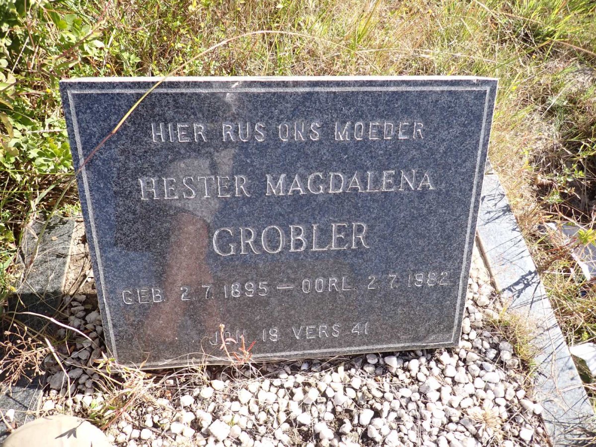 GROBLER Hester Magdalena 1895-1982