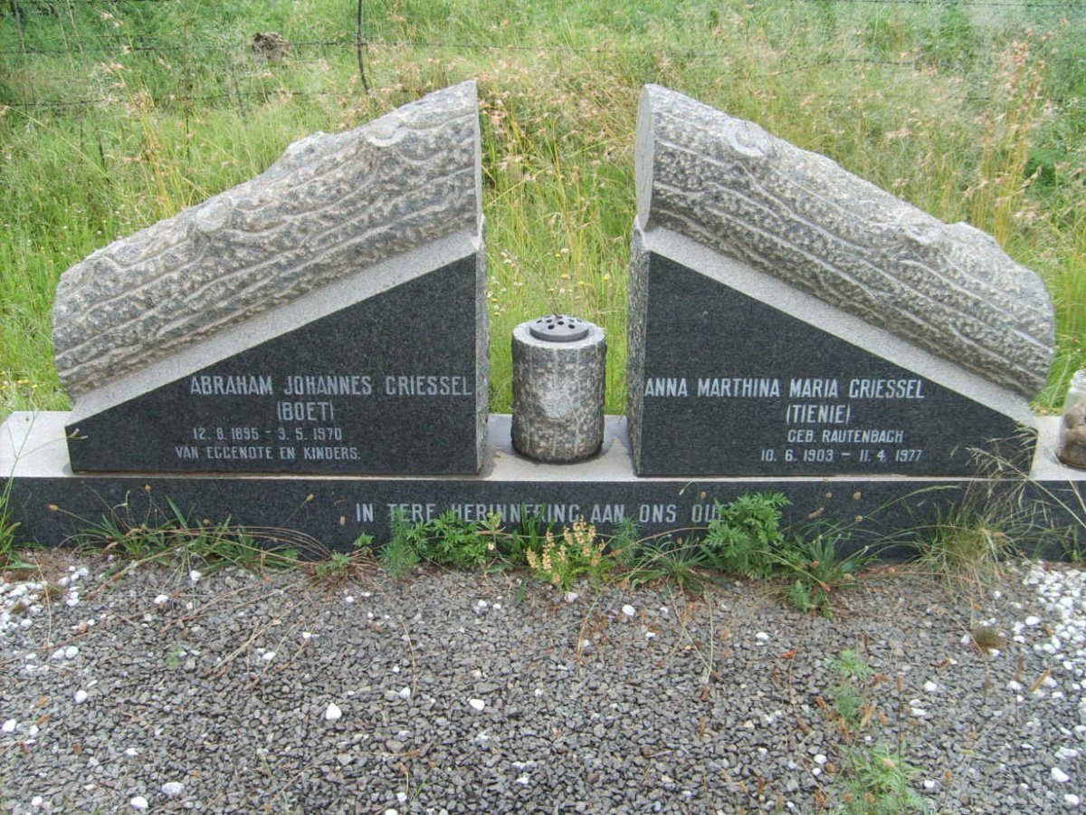 GRIESSEL Abraham Johannes 1895-1970 &amp; Anna Marthina Maria RAUTENBACH 1903-1977