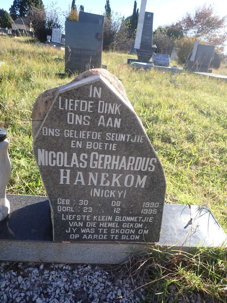 HANEKOM Nicolas Gerhardus 1990-1995