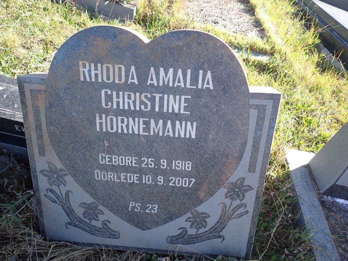 HORNEMANN Rhoda Amalia Christine 1918-2007