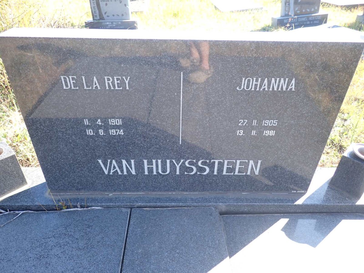 HUYSSTEEN De La Rey, van 1901-1974 &amp; Johanna 1905-1981