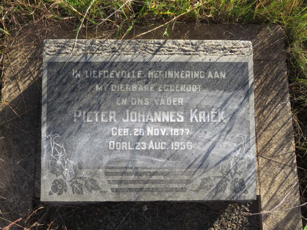 KRIEK Pieter Johannes 1877-1956
