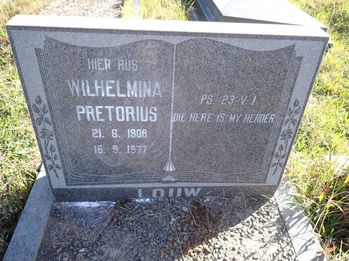 LOUW Wilhelmina nee PRETORIUS 1908-1977