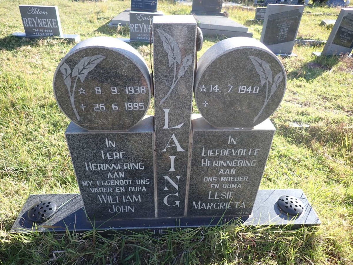LAING William John 1938-1995 & Elsie Margrieta 1940-