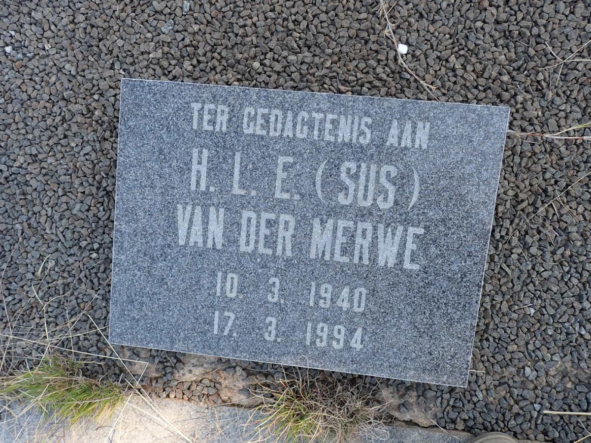 MERWE H.L.E., van der 1940-1994