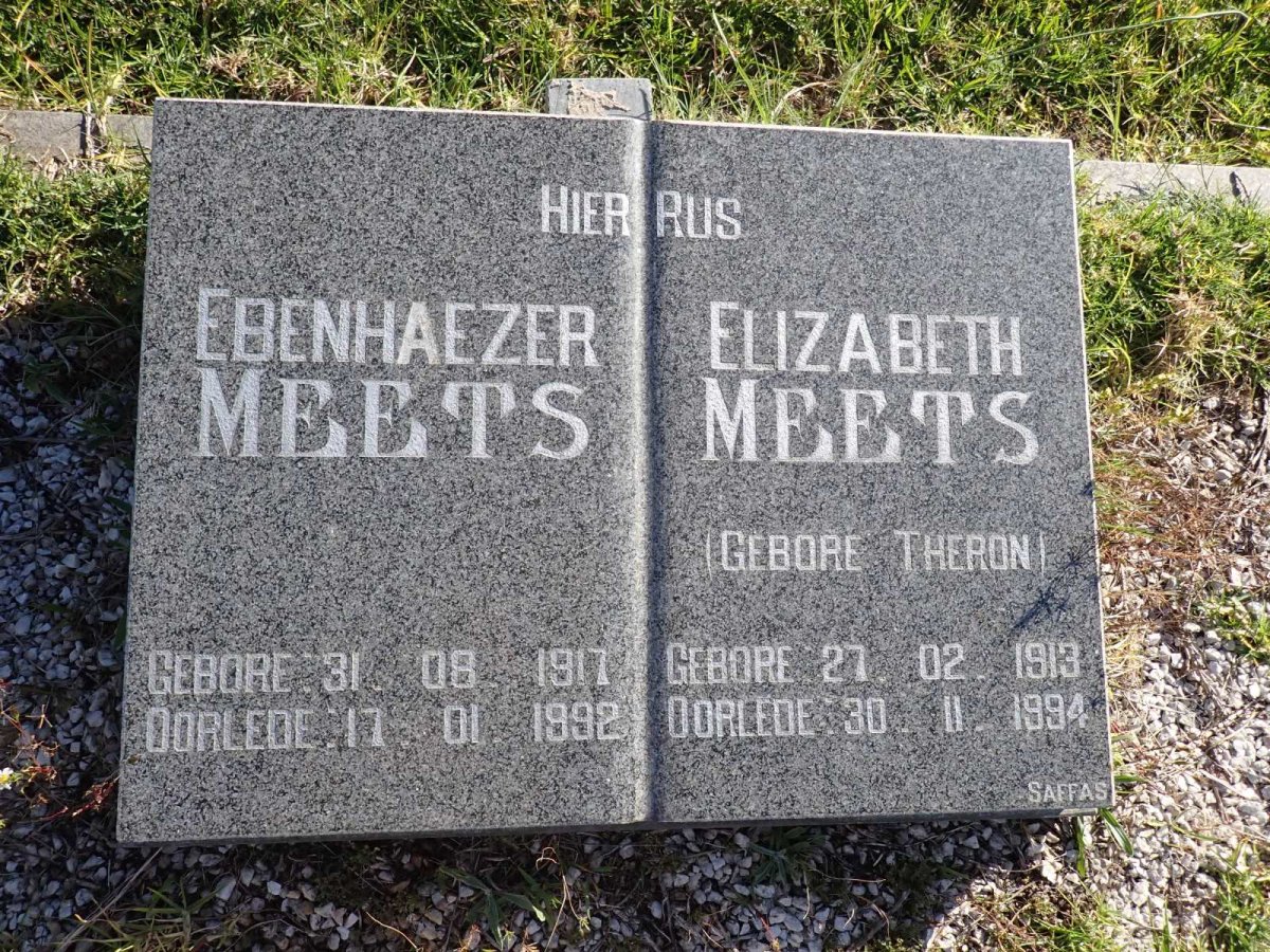 MEETS Ebenhaezer 1917-1992 & Elizabeth THERON 1913-1994
