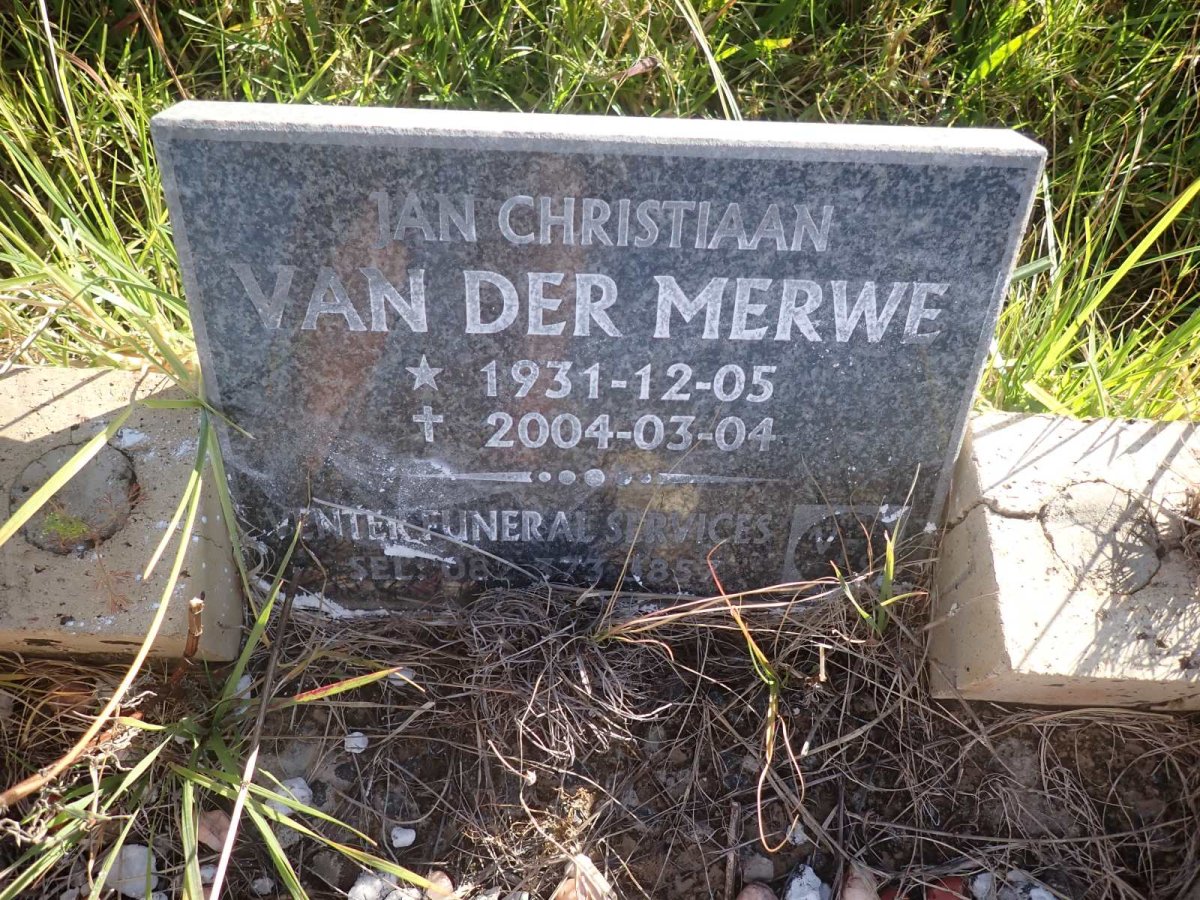 MERWE Jan Christiaan, van der 1931-2004