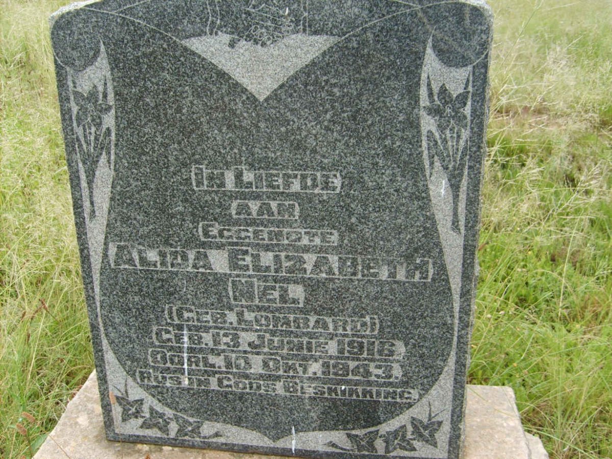 NEL Alida Elizabeth nee LOMBARD 1916-1943