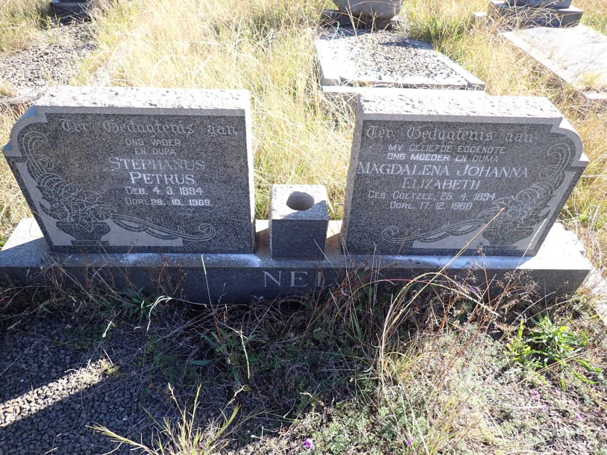 NEL Stephanus Petrus 1894-1969 & Magdalena Johanna Elizabeth COETZEE 1894-1968