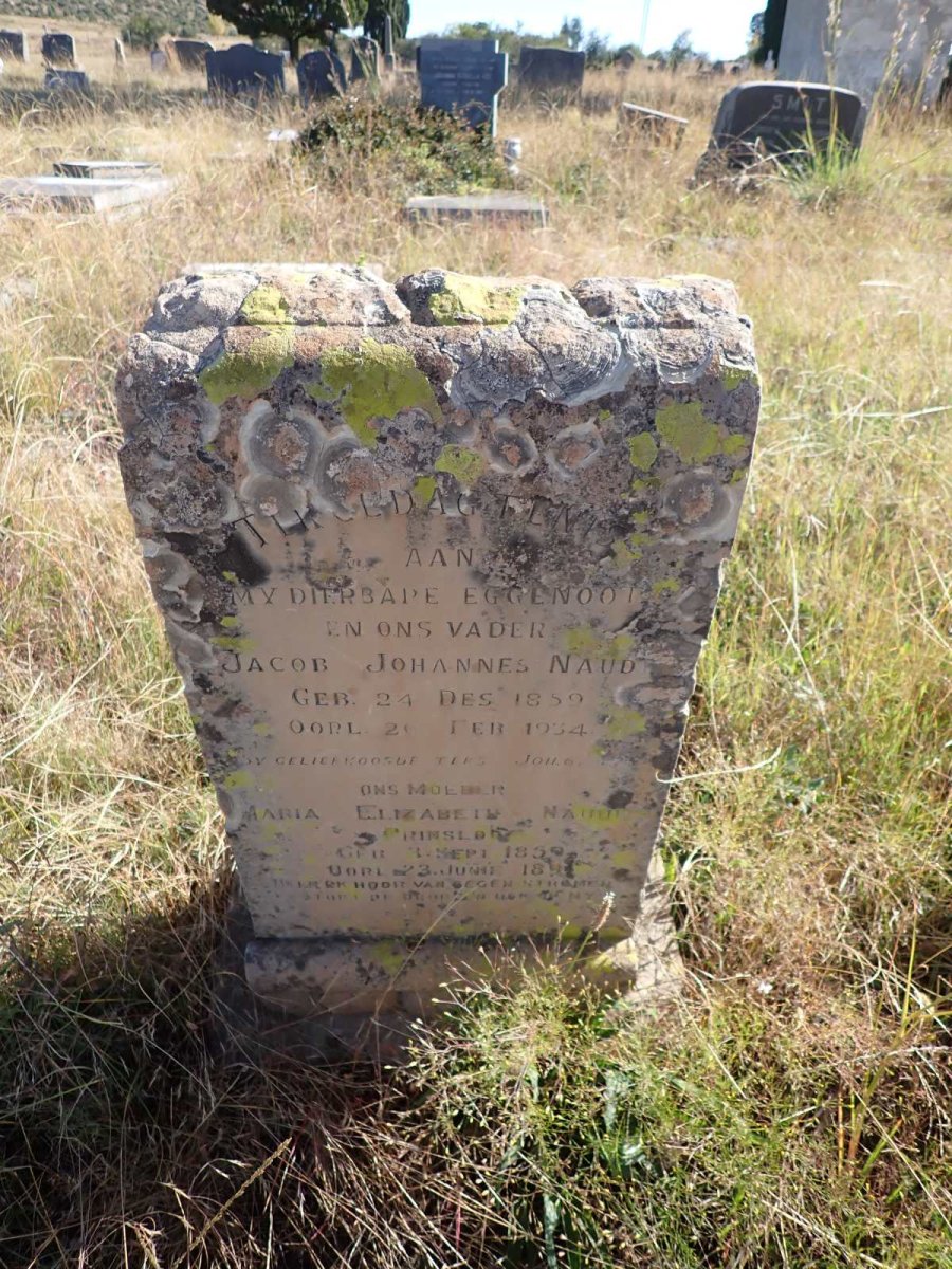 NAUDE Jacob Johannes 1859-1934 & Maria Elizabeth PRINSLOO 1859-189?