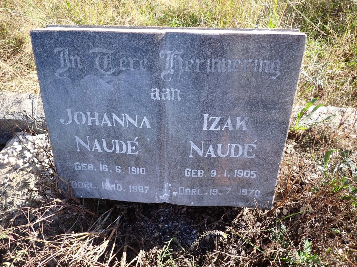 NAUDÉ Izak 1905-1970 &amp; Johanna 1910-1987