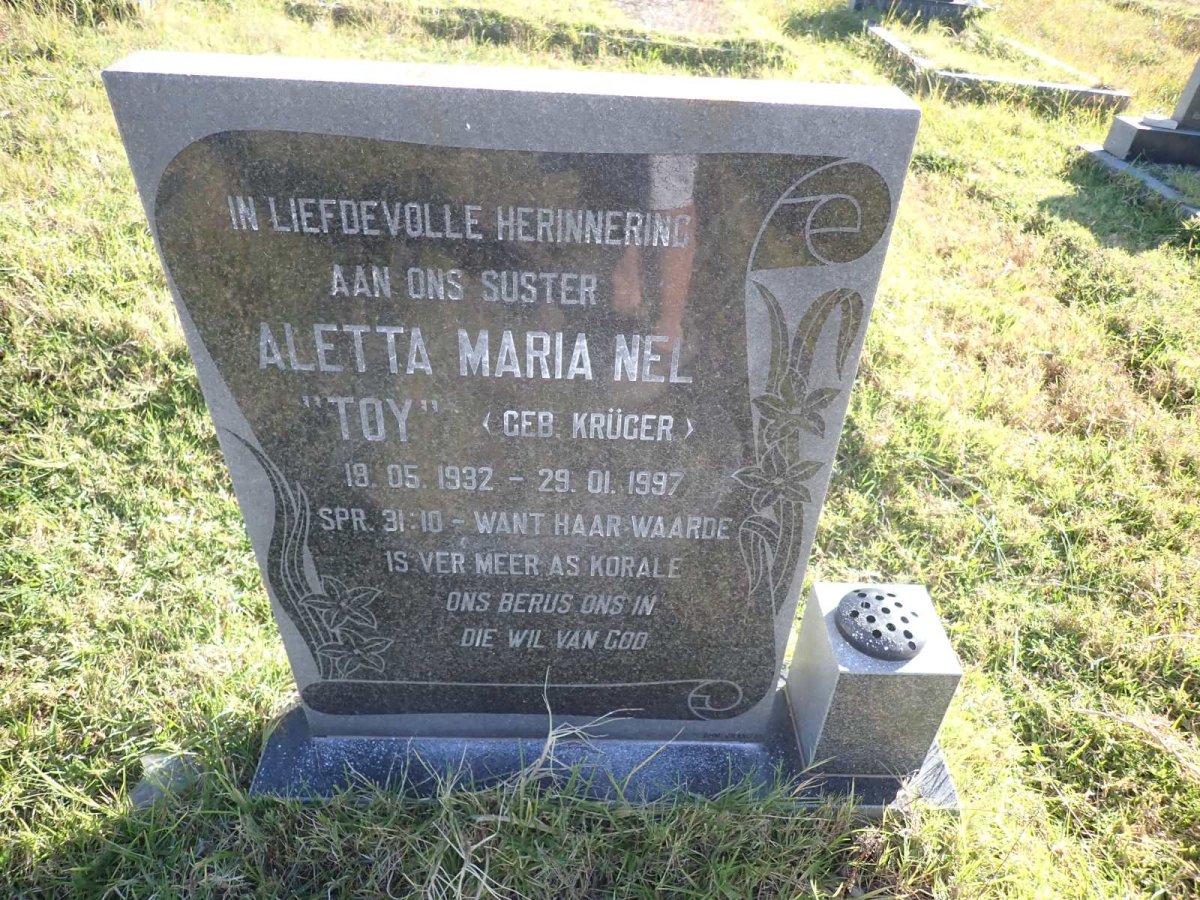 NEL Aletta Maria nee KRUGER 1932-1997