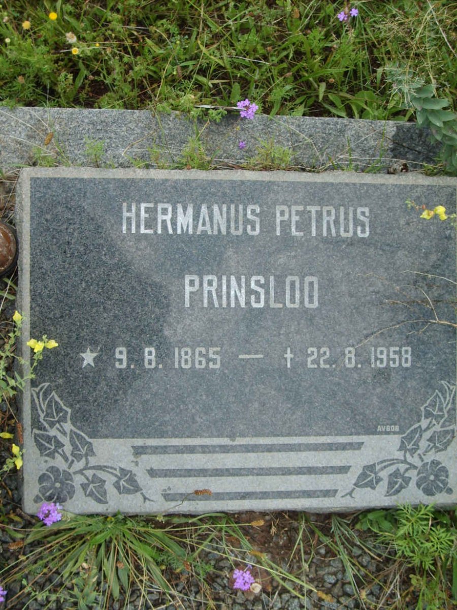PRINSLOO Hermanus Petrus 1865-1958