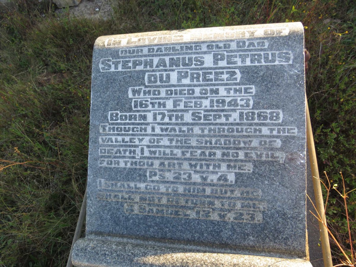 PREEZ Stephanus Petrus, du 1868-1943