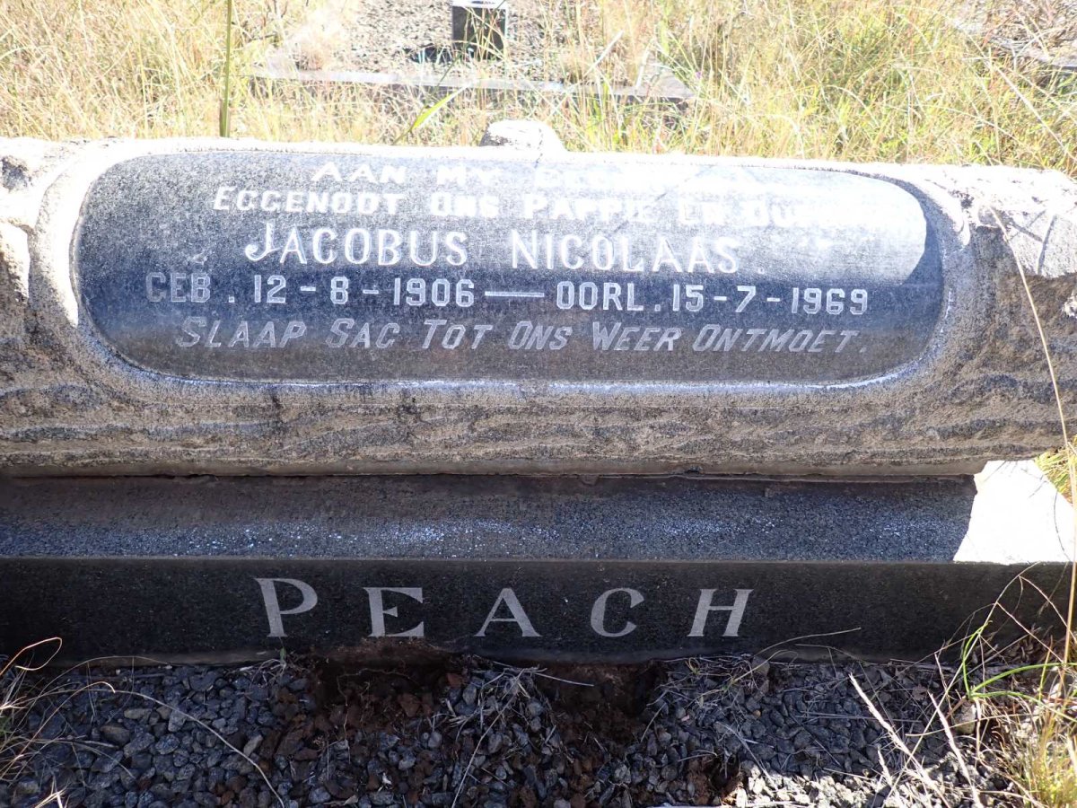 PEACH Jacobus Nicolaas 1906-1969