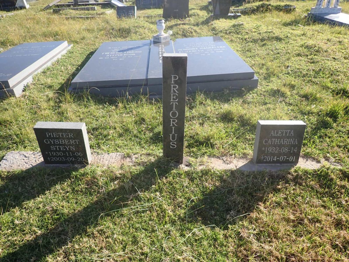 PRETORIUS Pieter Gysbert Steyn 1930-2003 & Aletta Catharina 1932-2014