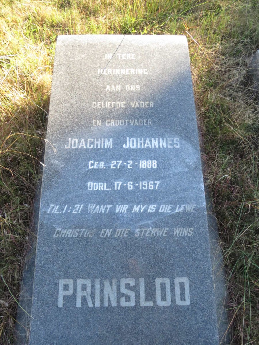 PRINSLOO Joachim Johannes 1888-1967