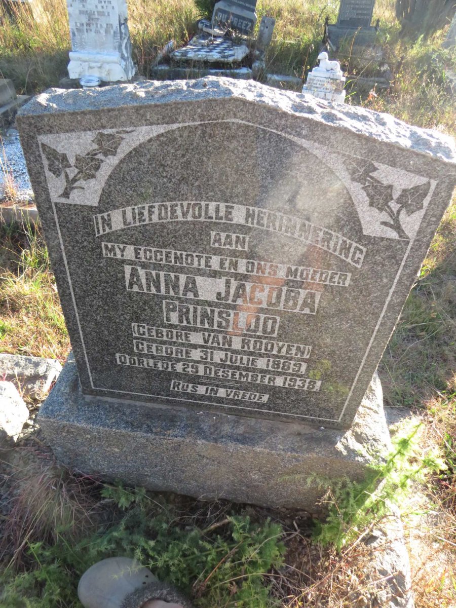 PRINSLOO Anna Jacoba nee VAN ROOYEN 1889-1938