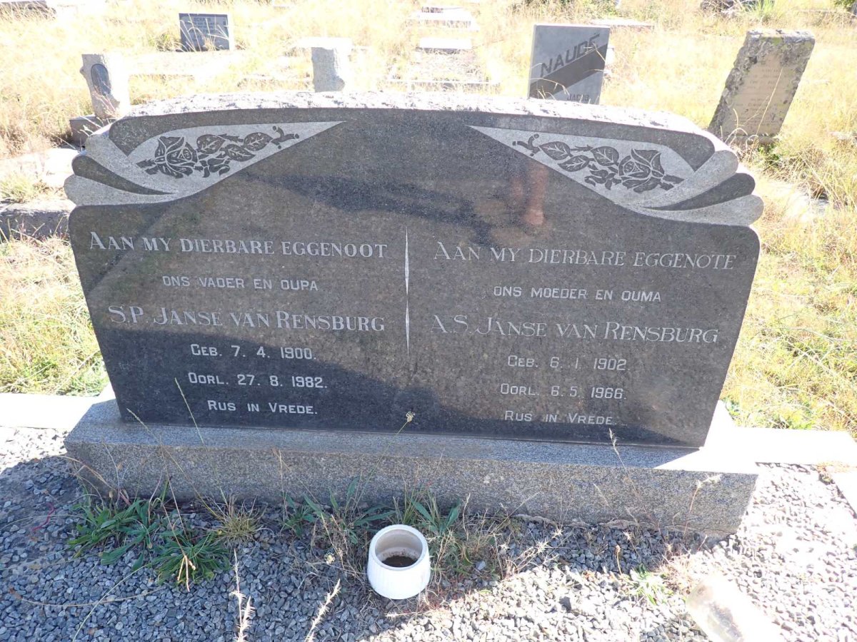 RENSBURG S.P., JANSE van 1900-1982 & A.S. 1902-1966