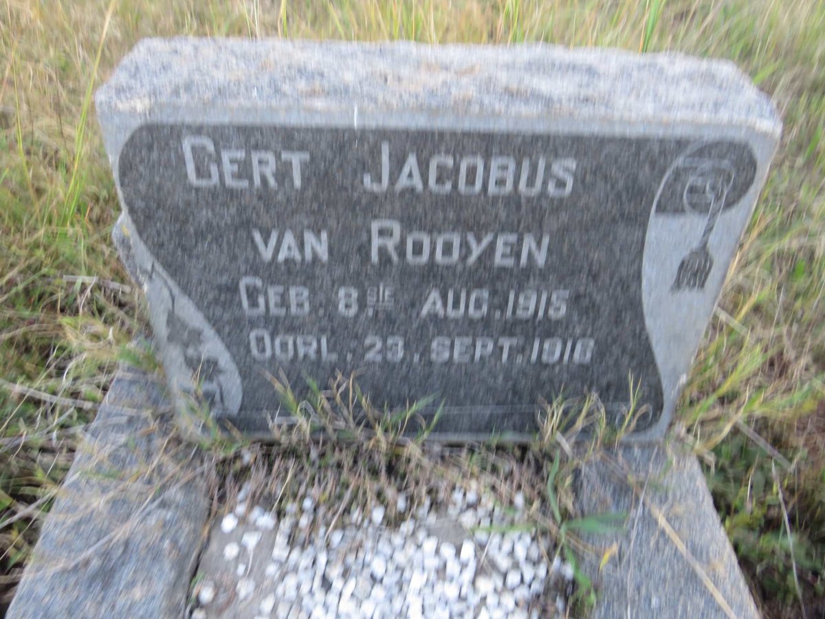 ROOYEN Gert Jacobus, van 1915-1916