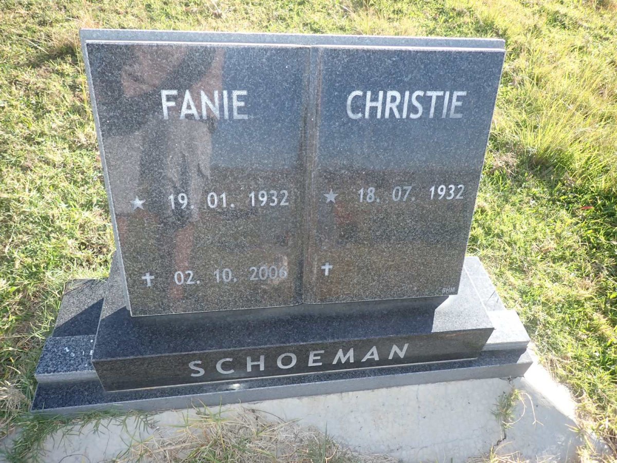 SCHOEMAN Fanie 1932-2006 & Christie 1932-