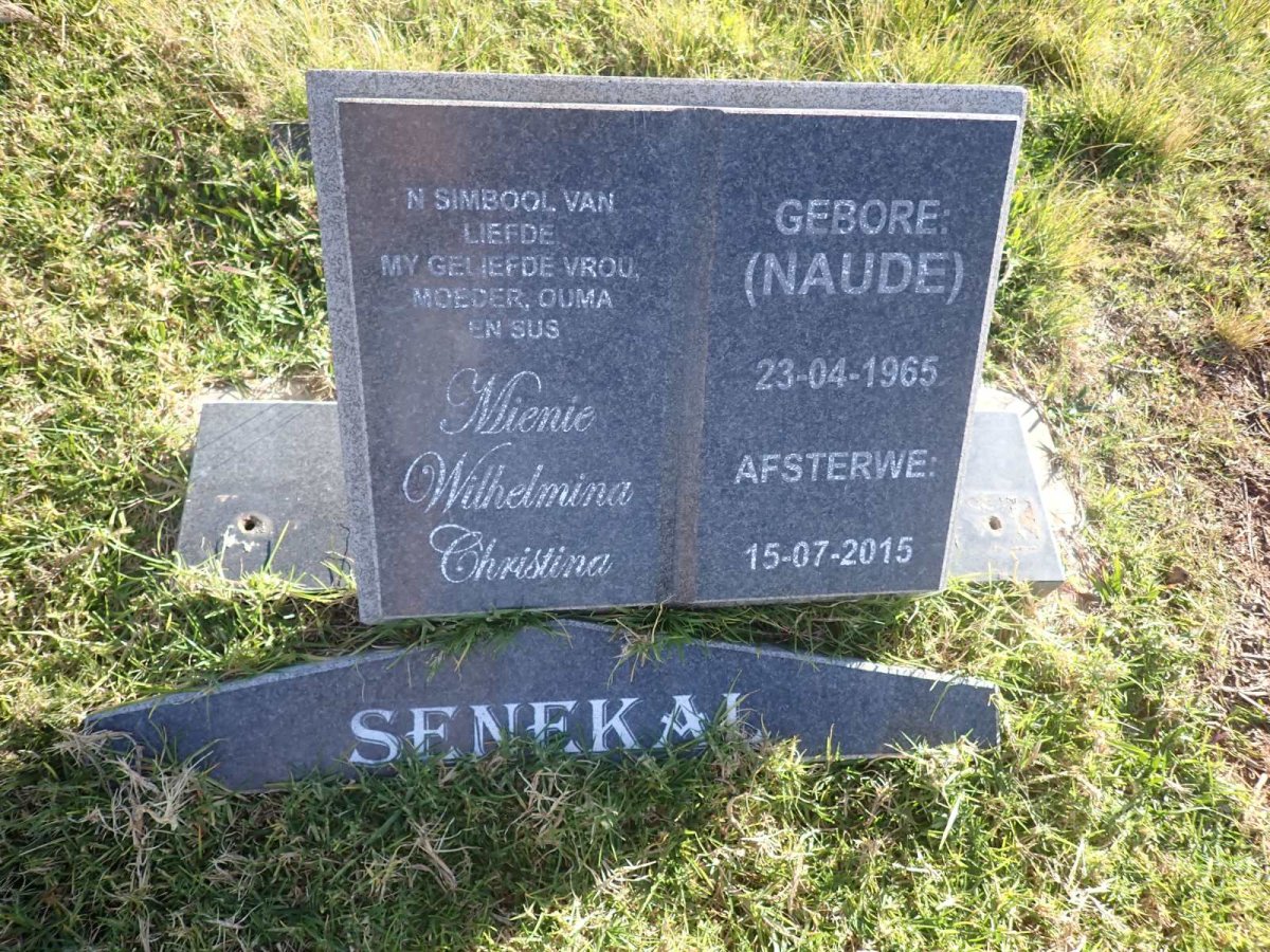 SENEKAL Mienie Wilhelmina Christina nee NAUDE 1965-2015