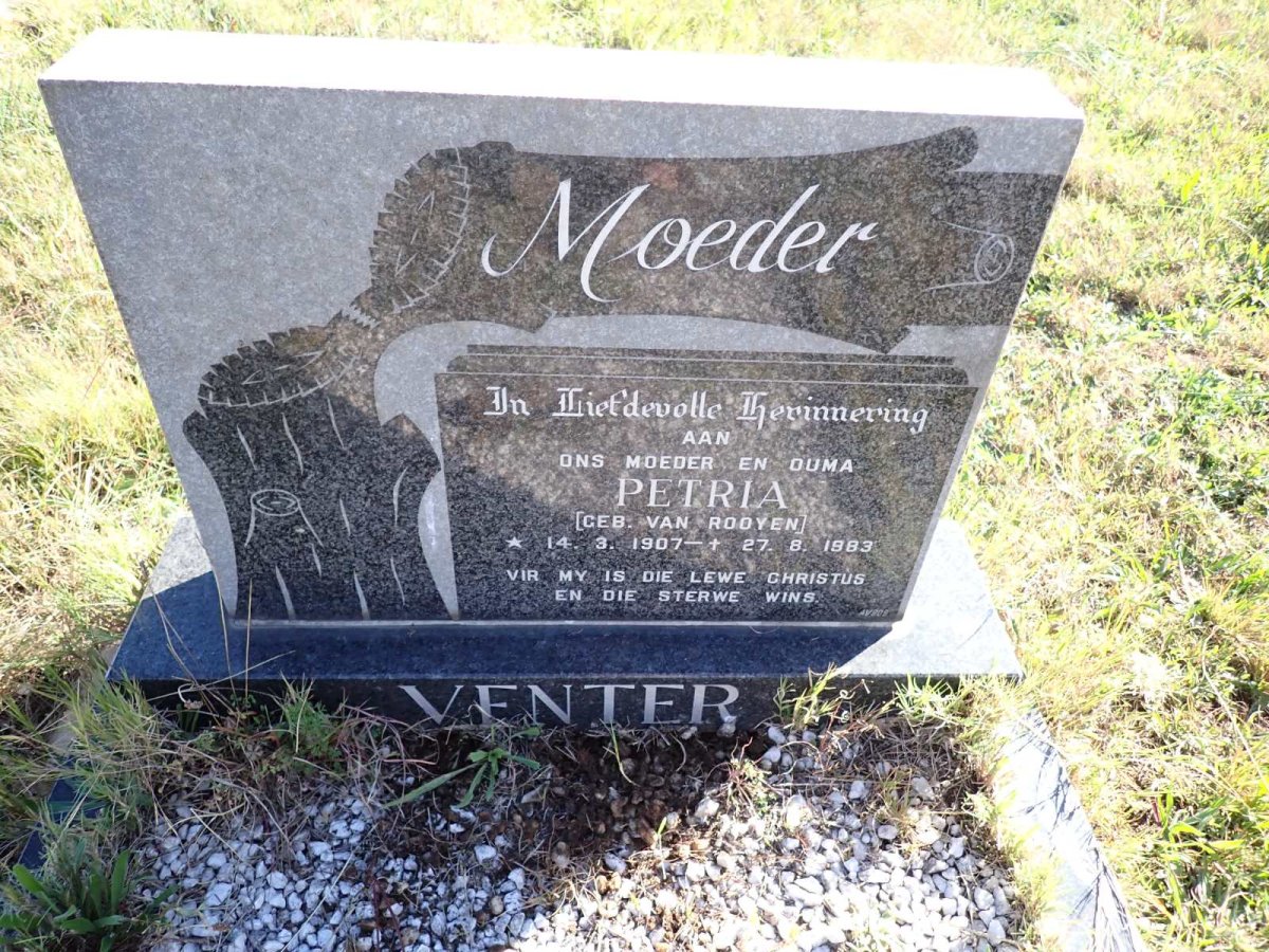 VENTER Petria nee VAN ROOYEN 1907-1983
