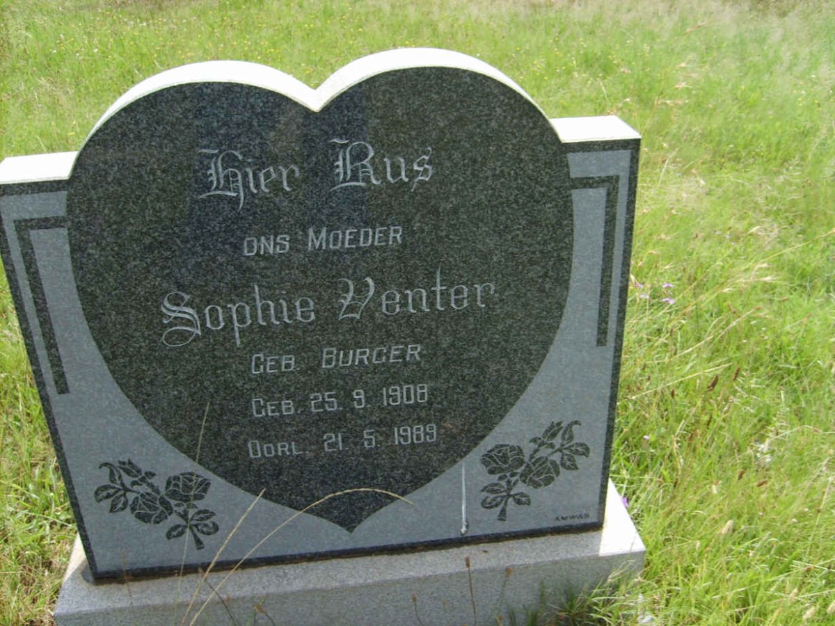 VENTER Sophie nee BURGER 1908-1989