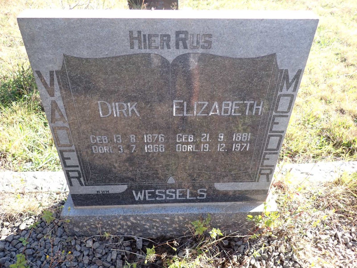WESSELS Dirk 1876-1968 & Elizabeth 1881-1971
