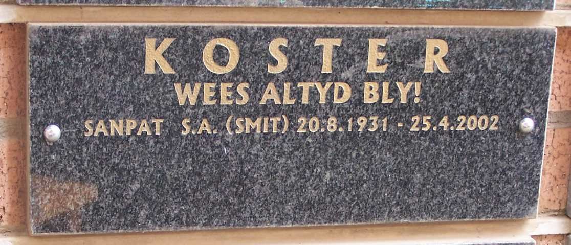 KOSTER Sanpat S.A. nee SMIT  1931-2002