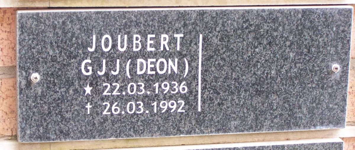 JOUBERT G.J.J. 1936-1992