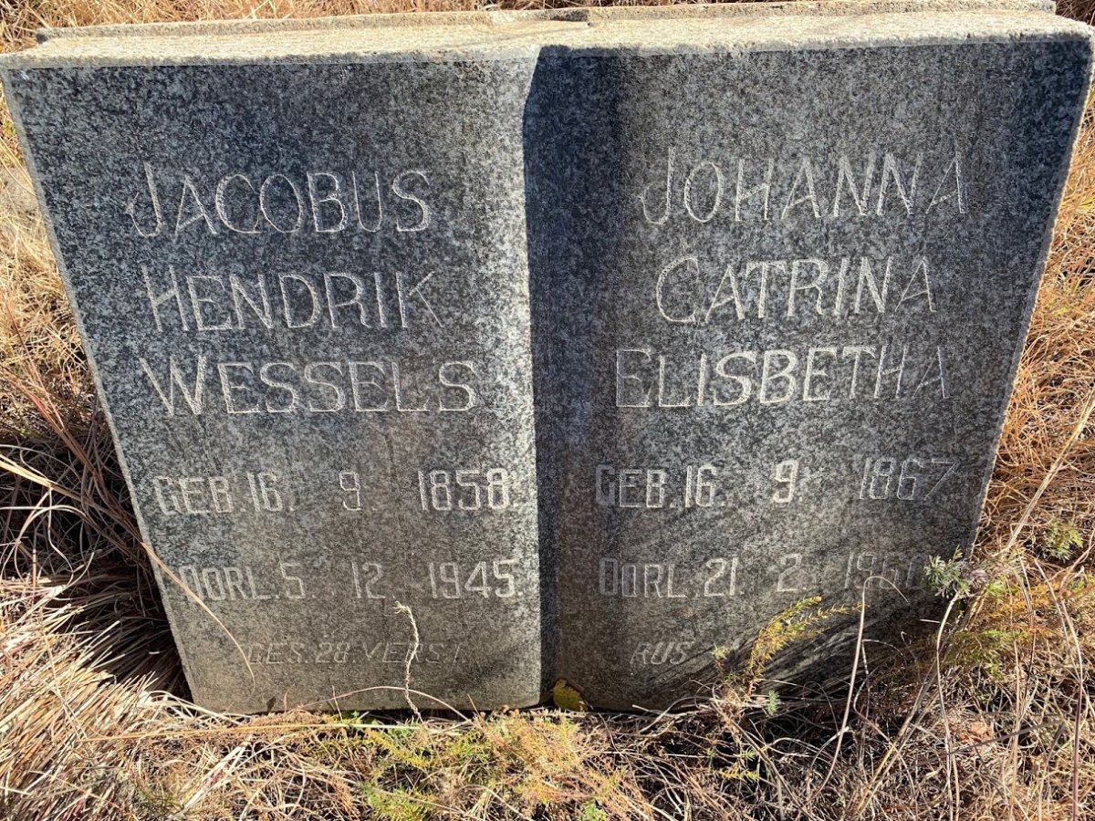 WESSELS Jacobus Hendrik 1858-1945 &amp; Johanna Catrina Elisbetha 1867-1960
