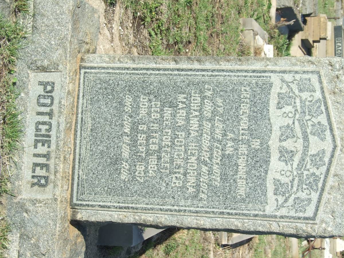 POTGIETER Johanna Hendrina Maria nee COETZEE 1884-1937