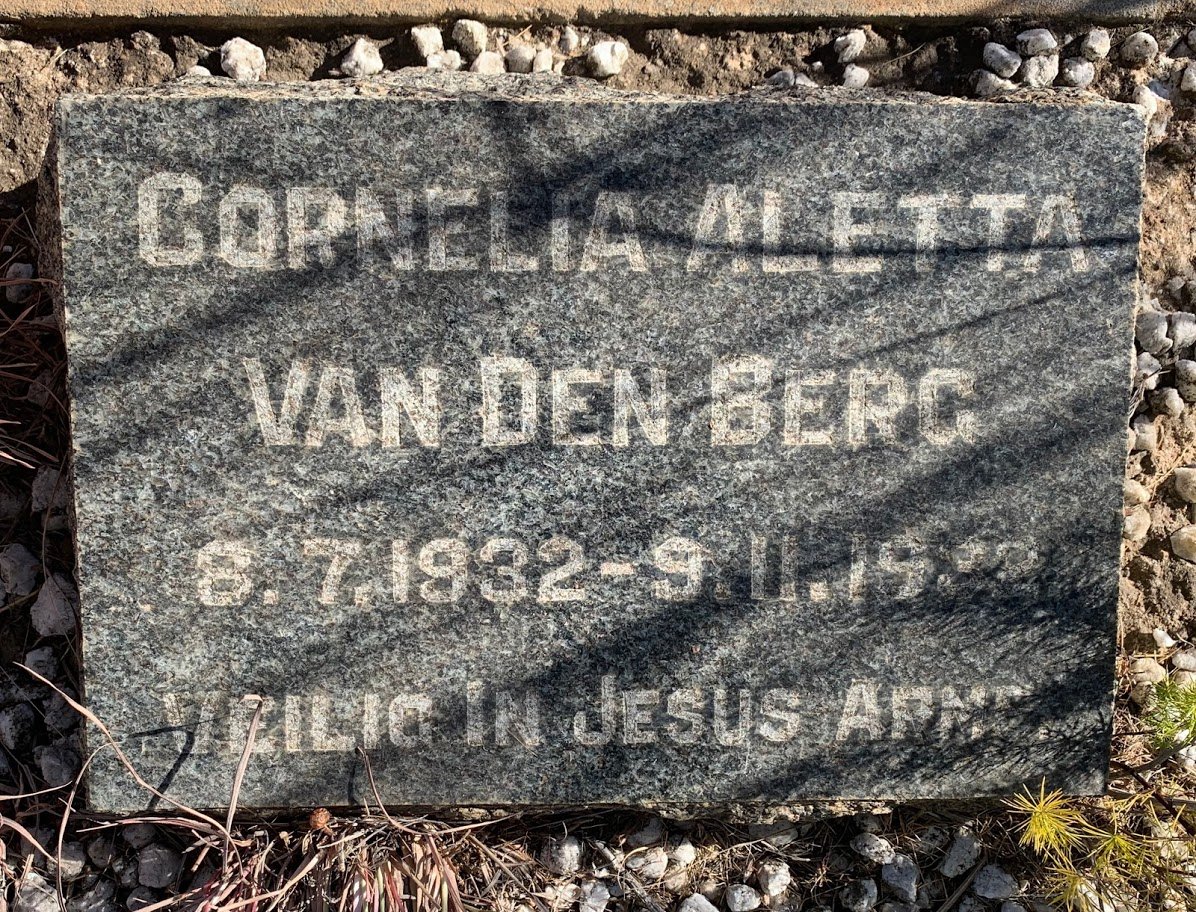 BERG Cornelia Aletta, van den 1932-1932