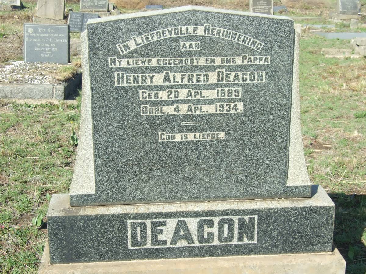 DEACON Henry Alfred 1889-1934