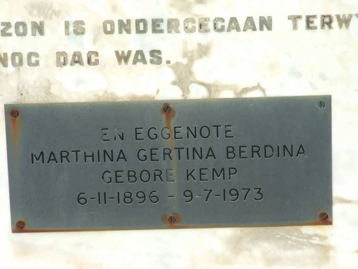 OLIVIER Marthina Gertina Berdina nee KEMP 1896-1973