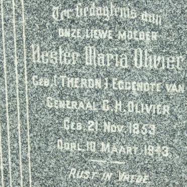 OLIVIER Hester Maria nee THERON 1853-1943 