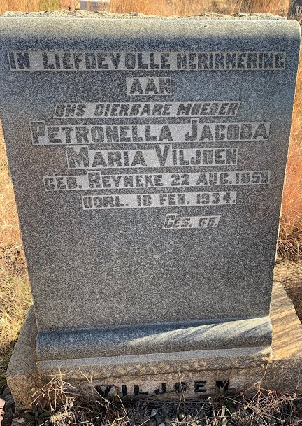 VILJOEN Petronella Jacoba Maria nee REYNEKE 1859-1934